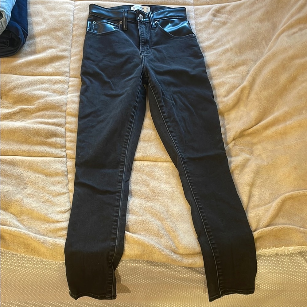 Charcoal Skinny Jeans with Stretch and Tapered Leg
